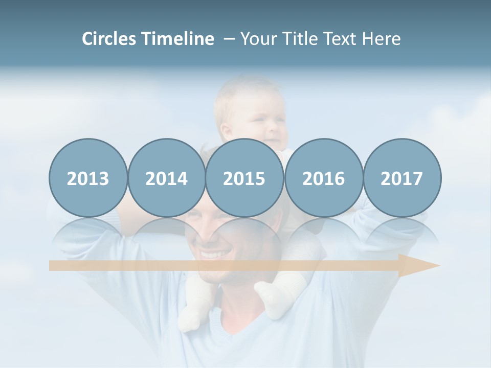 A Man Holding A Small Child On His Shoulders PowerPoint Template