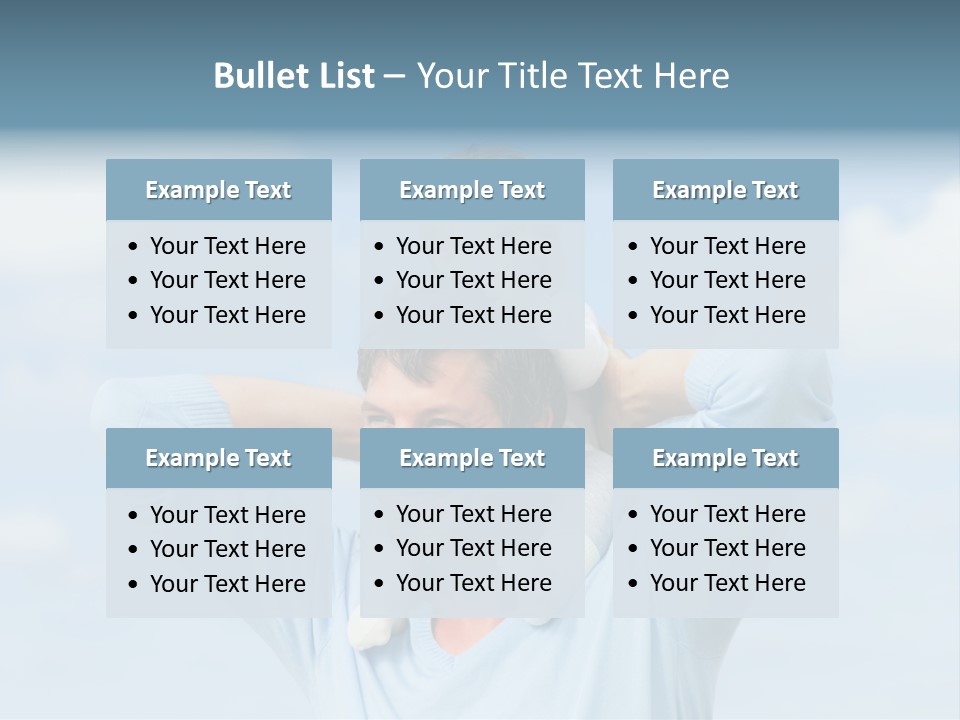 A Man Holding A Small Child On His Shoulders PowerPoint Template