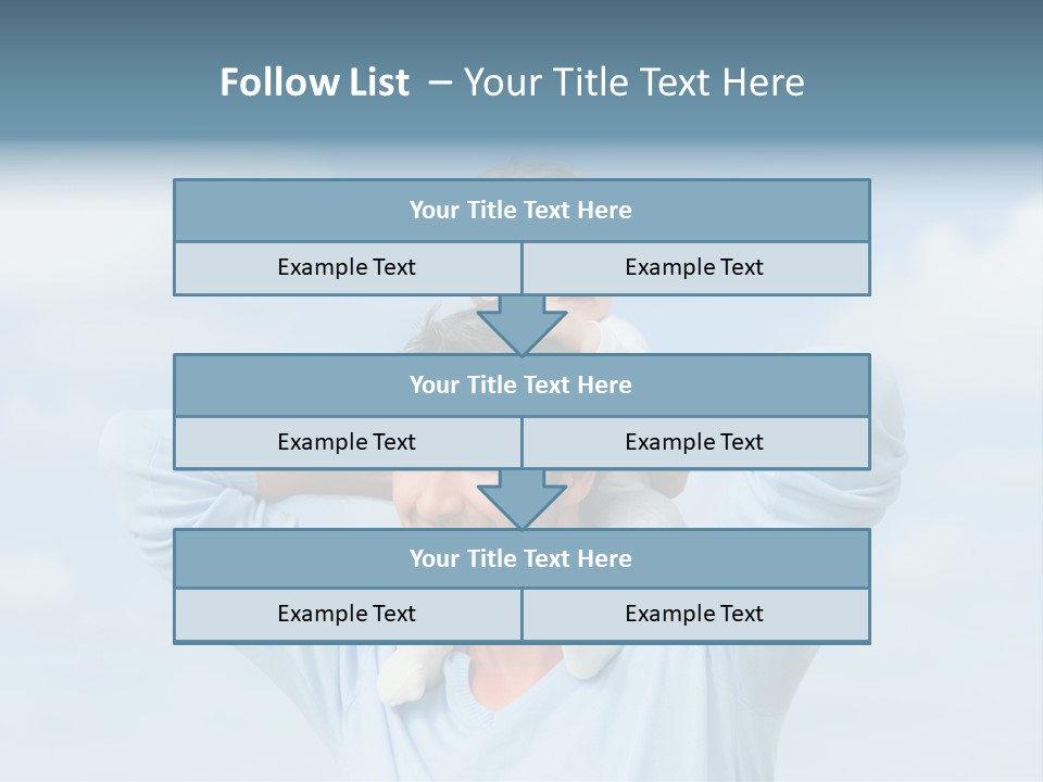 A Man Holding A Small Child On His Shoulders PowerPoint Template