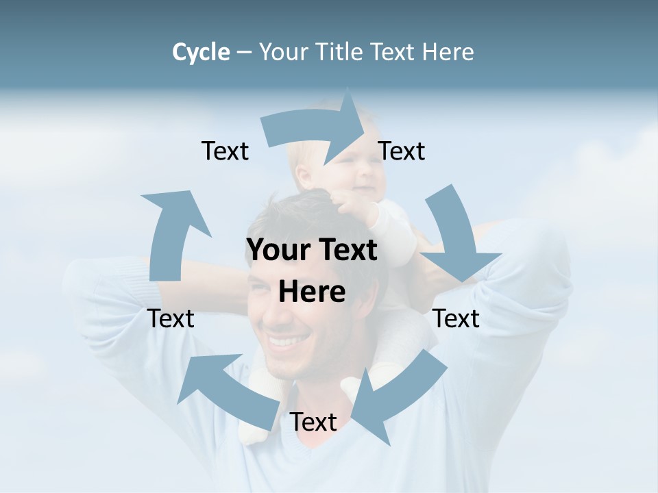 A Man Holding A Small Child On His Shoulders PowerPoint Template