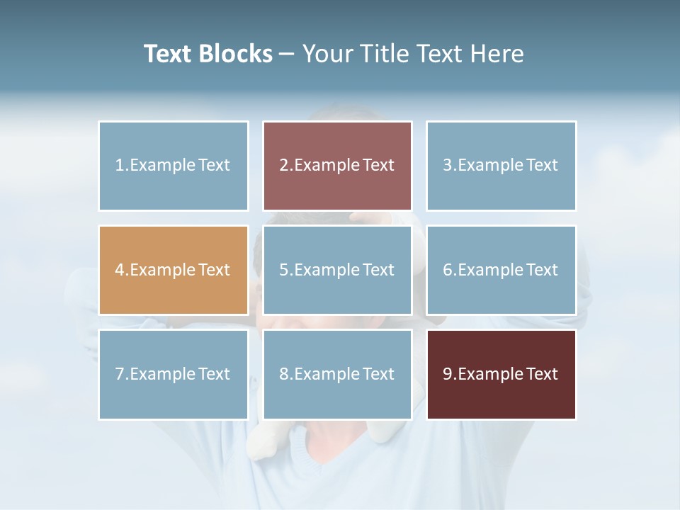 A Man Holding A Small Child On His Shoulders PowerPoint Template