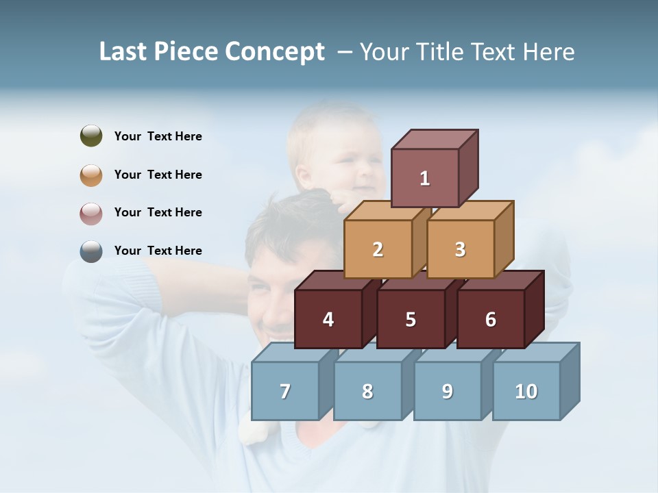 A Man Holding A Small Child On His Shoulders PowerPoint Template