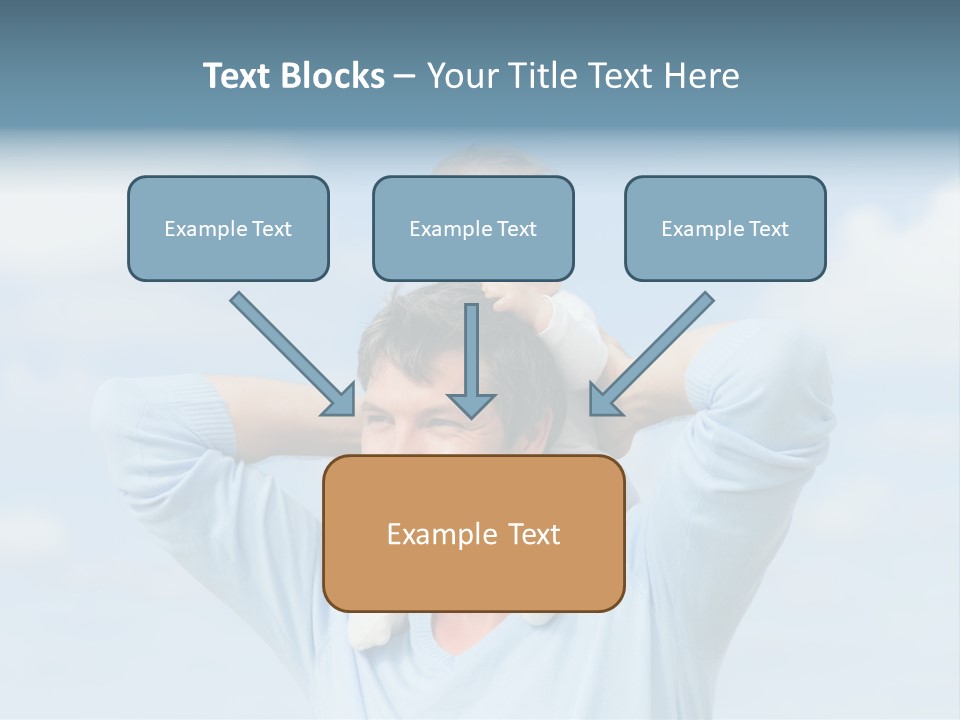 A Man Holding A Small Child On His Shoulders PowerPoint Template