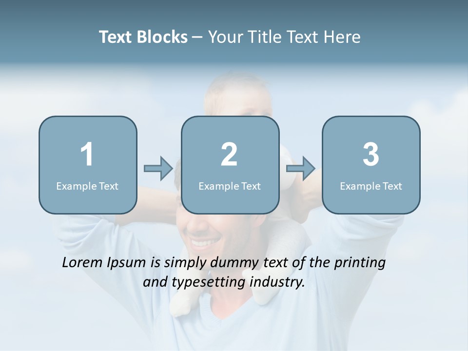 A Man Holding A Small Child On His Shoulders PowerPoint Template