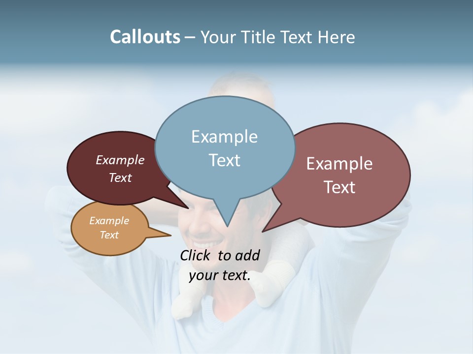 A Man Holding A Small Child On His Shoulders PowerPoint Template