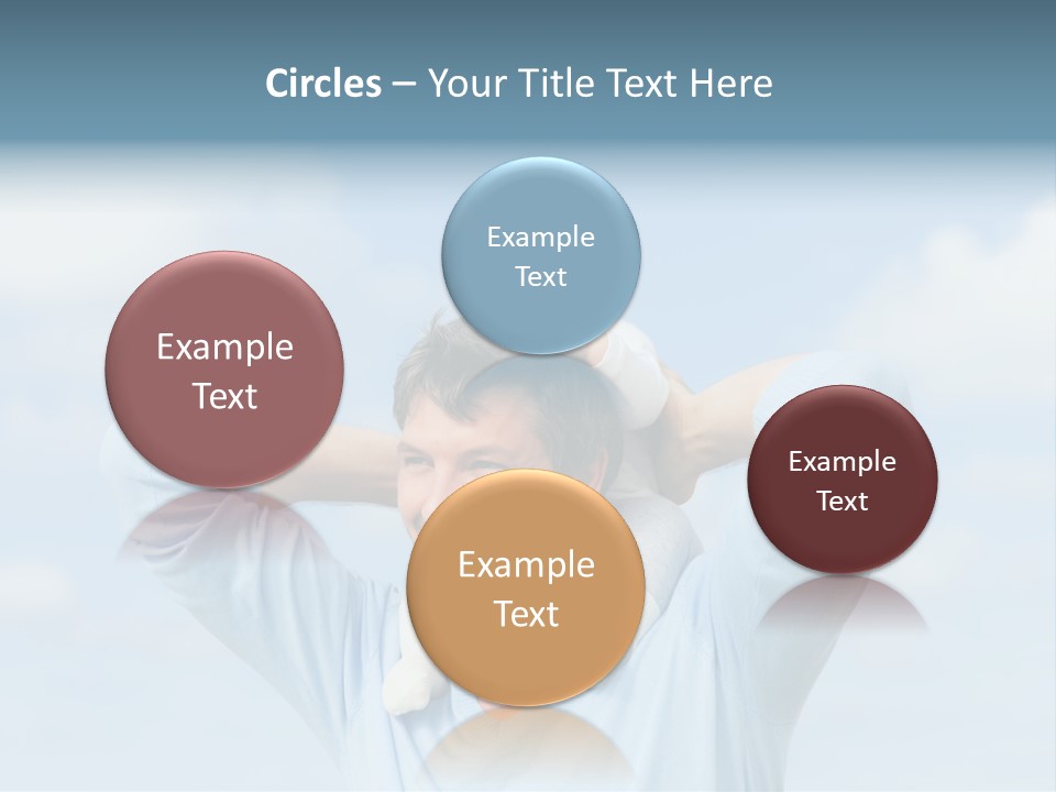 A Man Holding A Small Child On His Shoulders PowerPoint Template