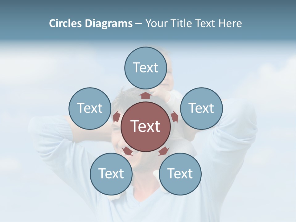 A Man Holding A Small Child On His Shoulders PowerPoint Template