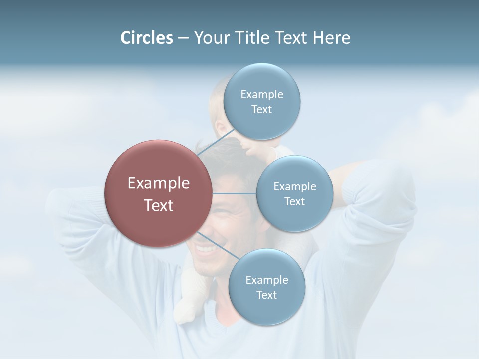 A Man Holding A Small Child On His Shoulders PowerPoint Template