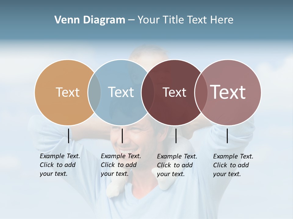 A Man Holding A Small Child On His Shoulders PowerPoint Template