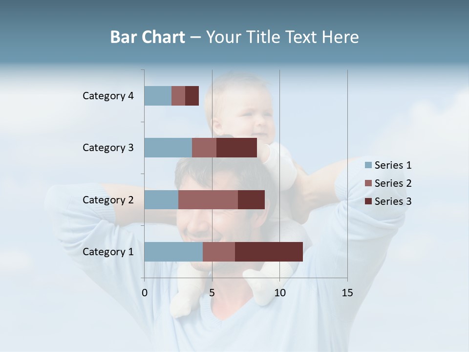 A Man Holding A Small Child On His Shoulders PowerPoint Template