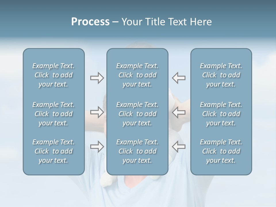 A Man Holding A Small Child On His Shoulders PowerPoint Template