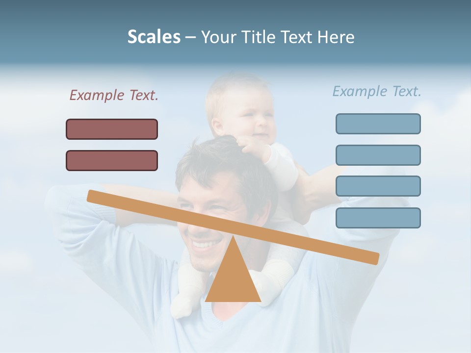 A Man Holding A Small Child On His Shoulders PowerPoint Template