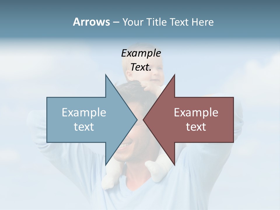 A Man Holding A Small Child On His Shoulders PowerPoint Template