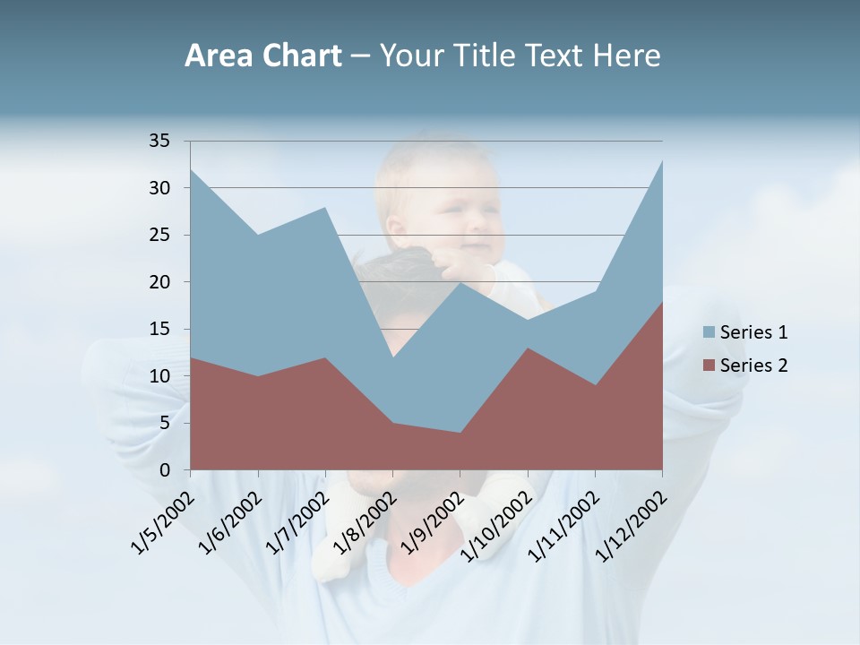 A Man Holding A Small Child On His Shoulders PowerPoint Template