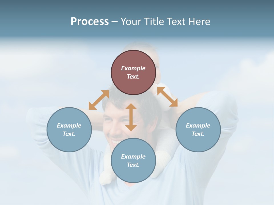 A Man Holding A Small Child On His Shoulders PowerPoint Template