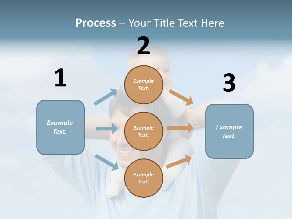 A Man Holding A Small Child On His Shoulders PowerPoint Template