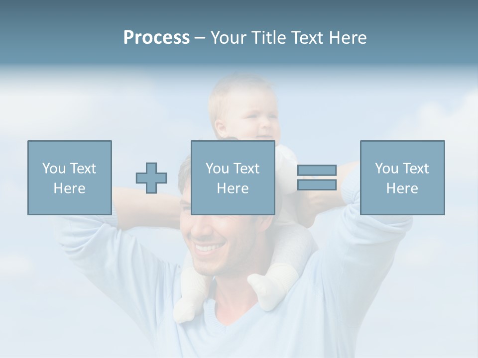 A Man Holding A Small Child On His Shoulders PowerPoint Template