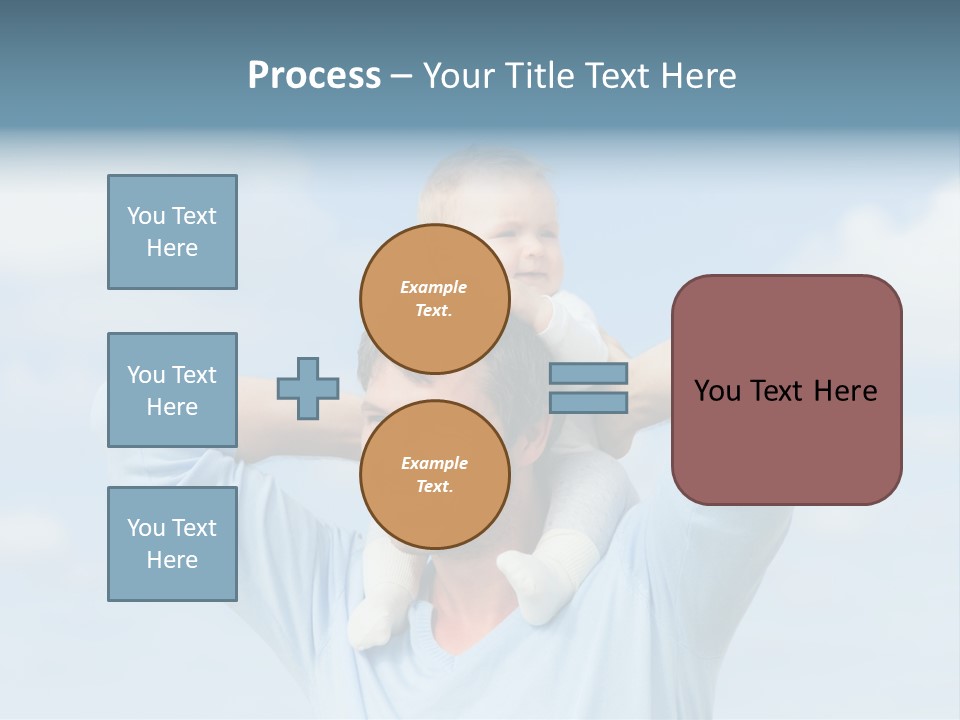 A Man Holding A Small Child On His Shoulders PowerPoint Template