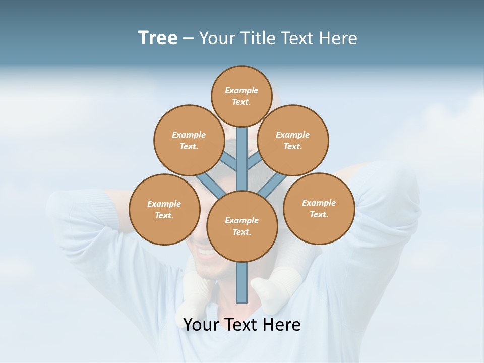 A Man Holding A Small Child On His Shoulders PowerPoint Template