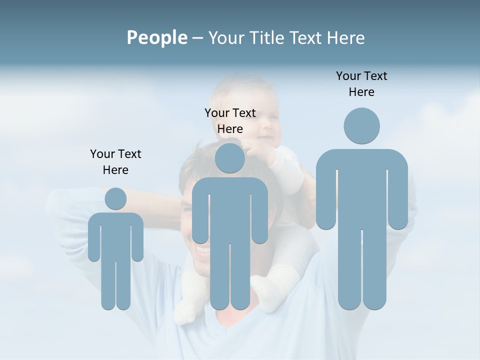 A Man Holding A Small Child On His Shoulders PowerPoint Template