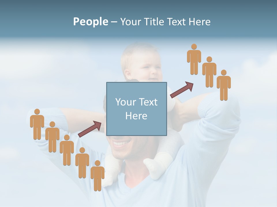 A Man Holding A Small Child On His Shoulders PowerPoint Template