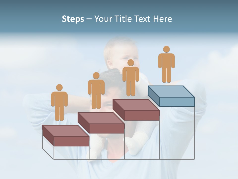 A Man Holding A Small Child On His Shoulders PowerPoint Template