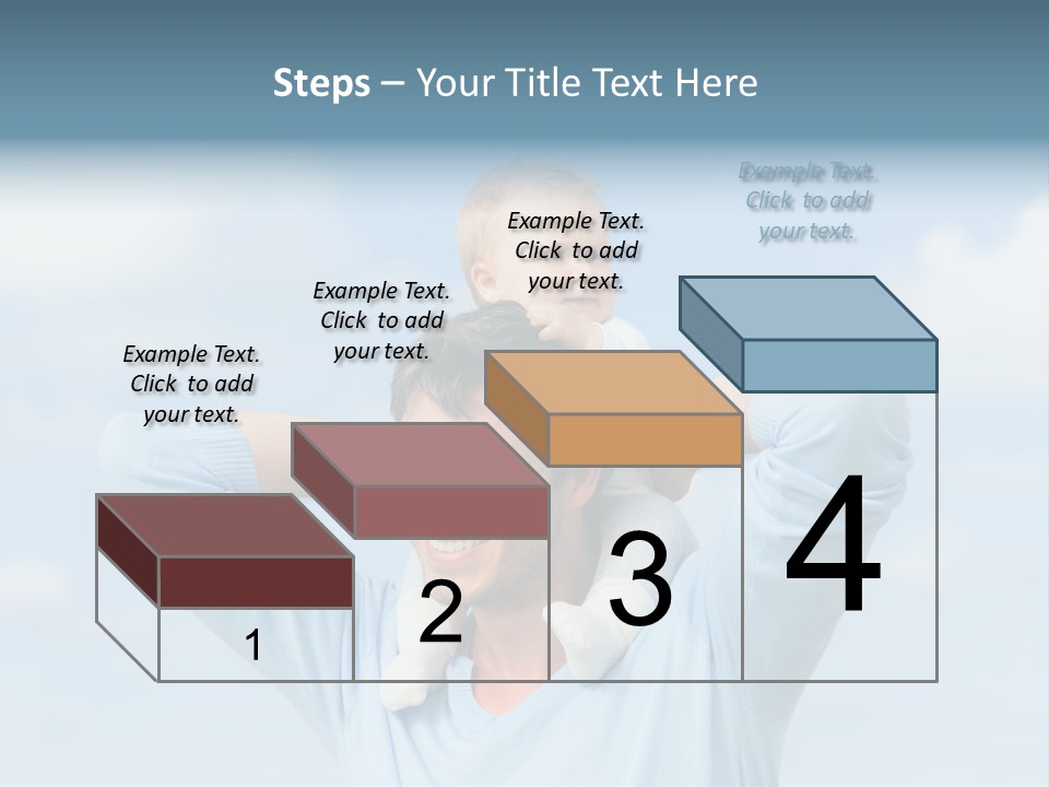 A Man Holding A Small Child On His Shoulders PowerPoint Template