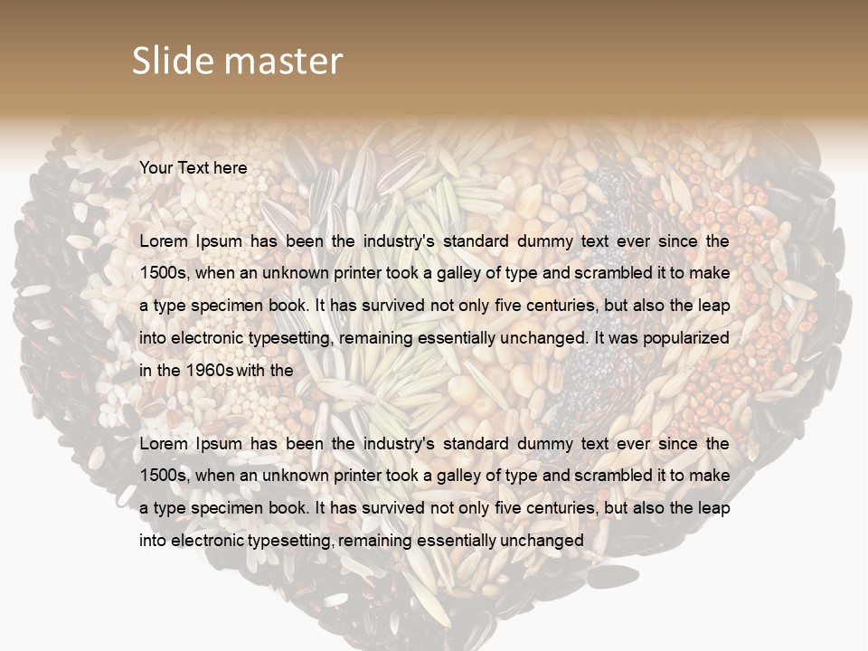 A Heart Shaped Bowl Filled With Grains And Seeds PowerPoint Template