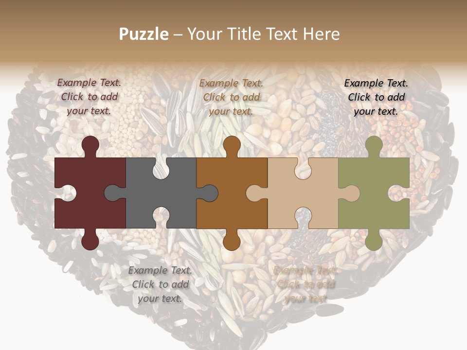 A Heart Shaped Bowl Filled With Grains And Seeds PowerPoint Template