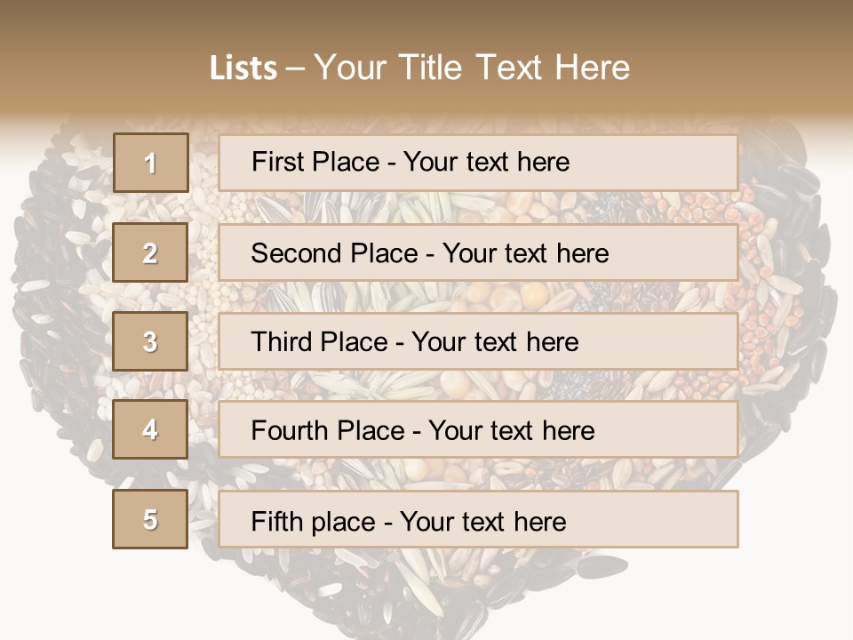 A Heart Shaped Bowl Filled With Grains And Seeds PowerPoint Template