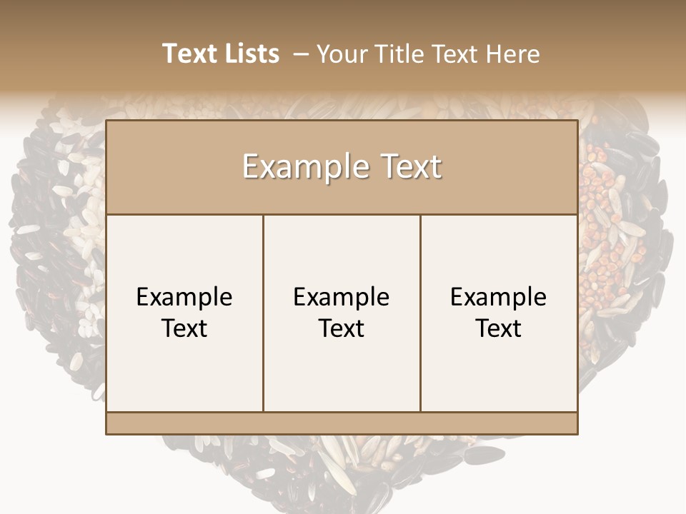 A Heart Shaped Bowl Filled With Grains And Seeds PowerPoint Template