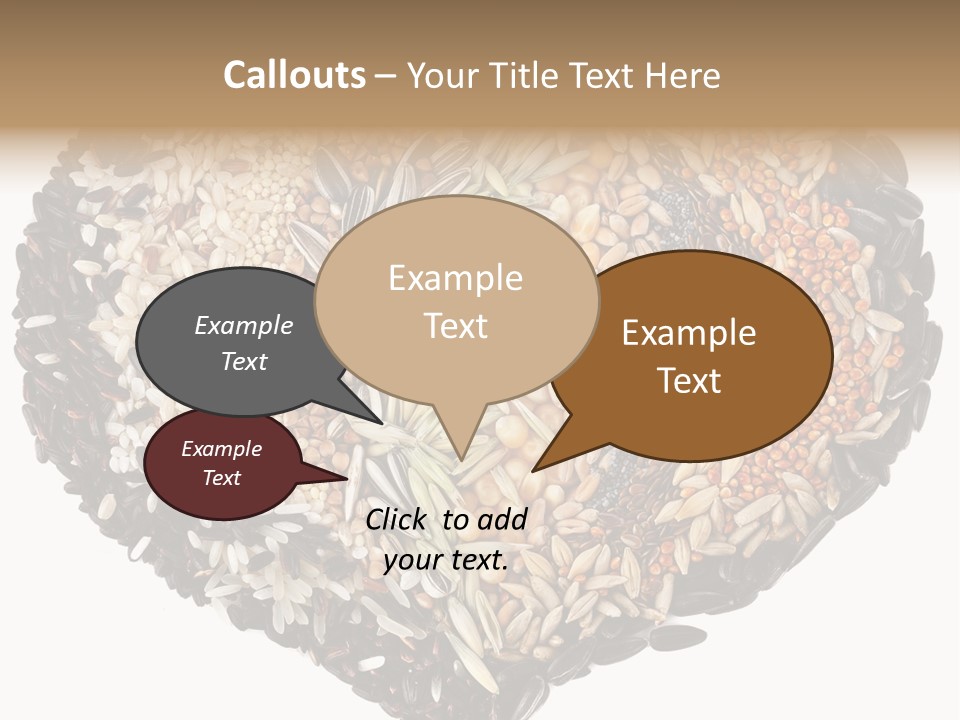 A Heart Shaped Bowl Filled With Grains And Seeds PowerPoint Template
