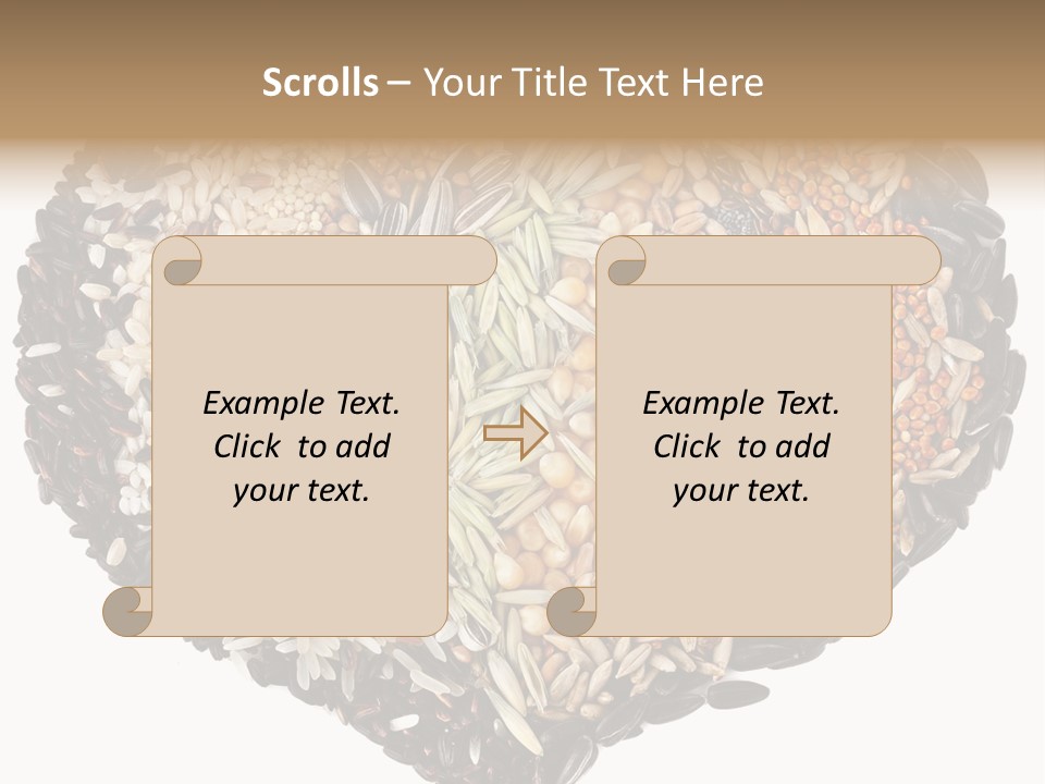 A Heart Shaped Bowl Filled With Grains And Seeds PowerPoint Template