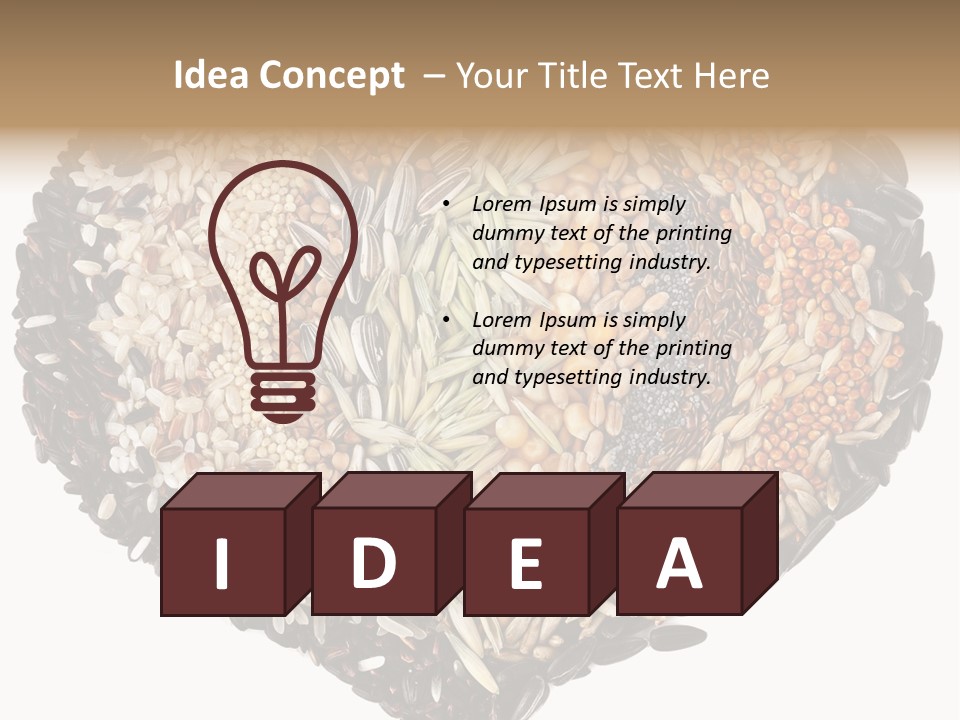 A Heart Shaped Bowl Filled With Grains And Seeds PowerPoint Template