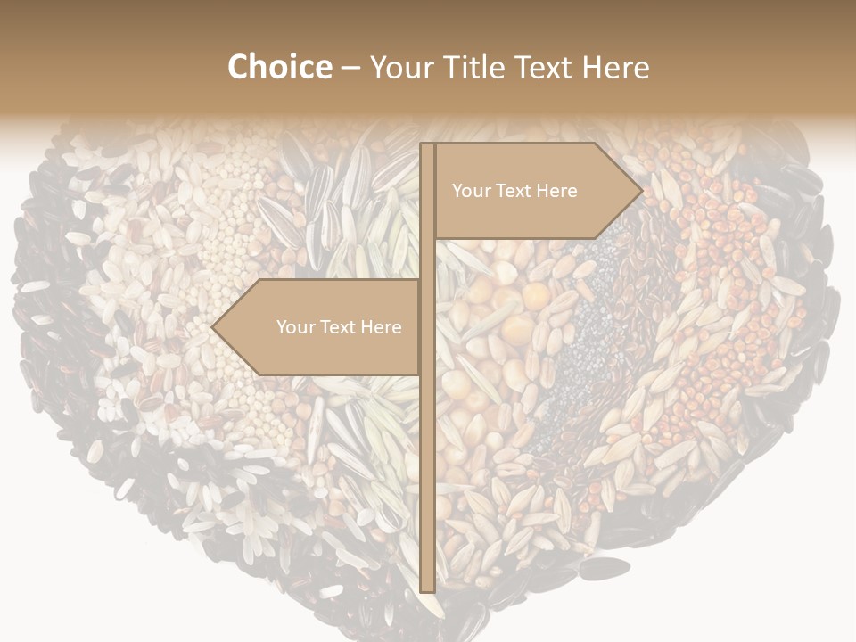 A Heart Shaped Bowl Filled With Grains And Seeds PowerPoint Template