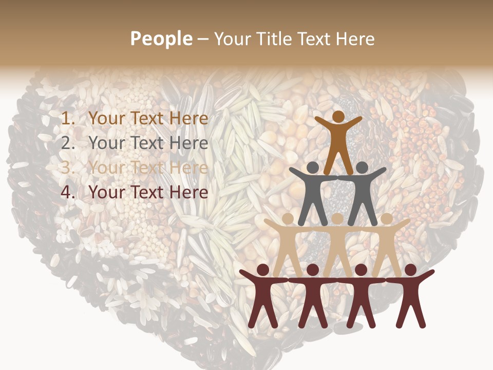 A Heart Shaped Bowl Filled With Grains And Seeds PowerPoint Template