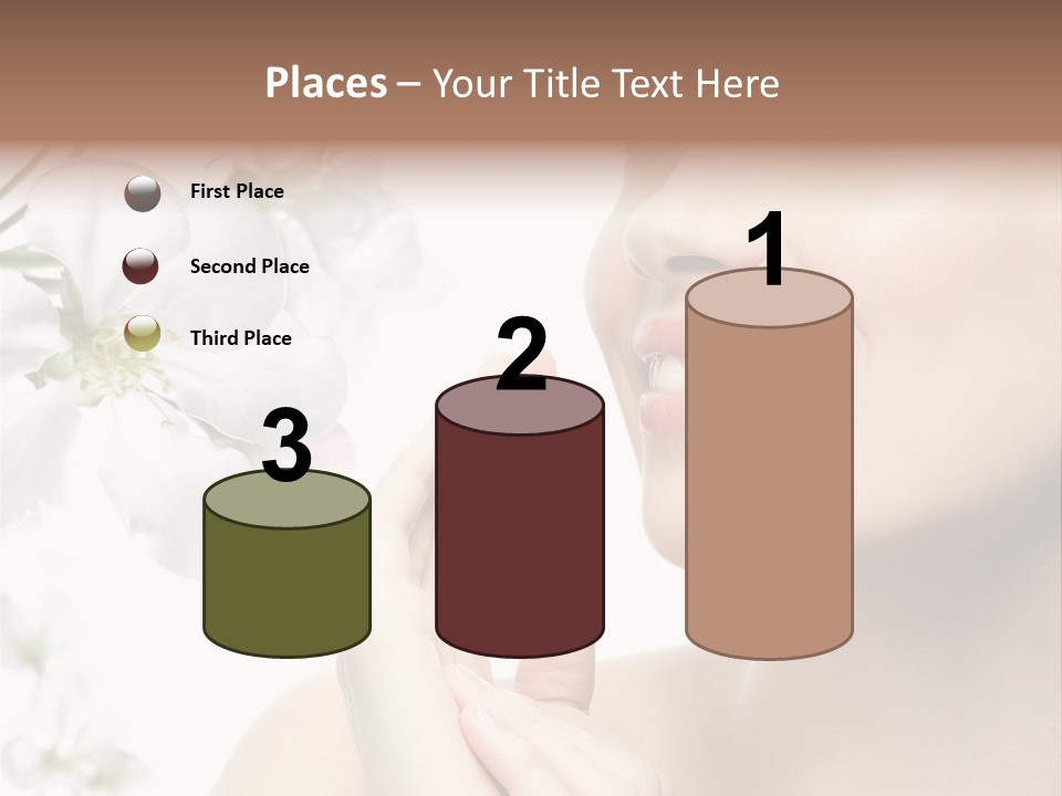 A Beautiful Woman With Flowers In The Background PowerPoint Template