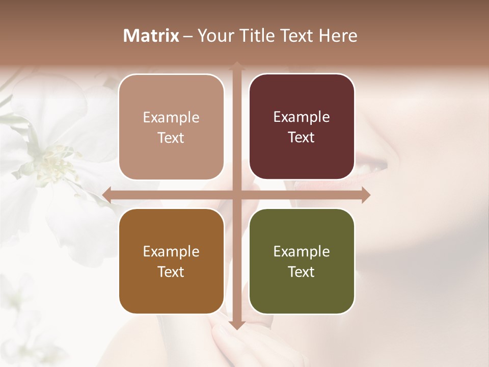 A Beautiful Woman With Flowers In The Background PowerPoint Template