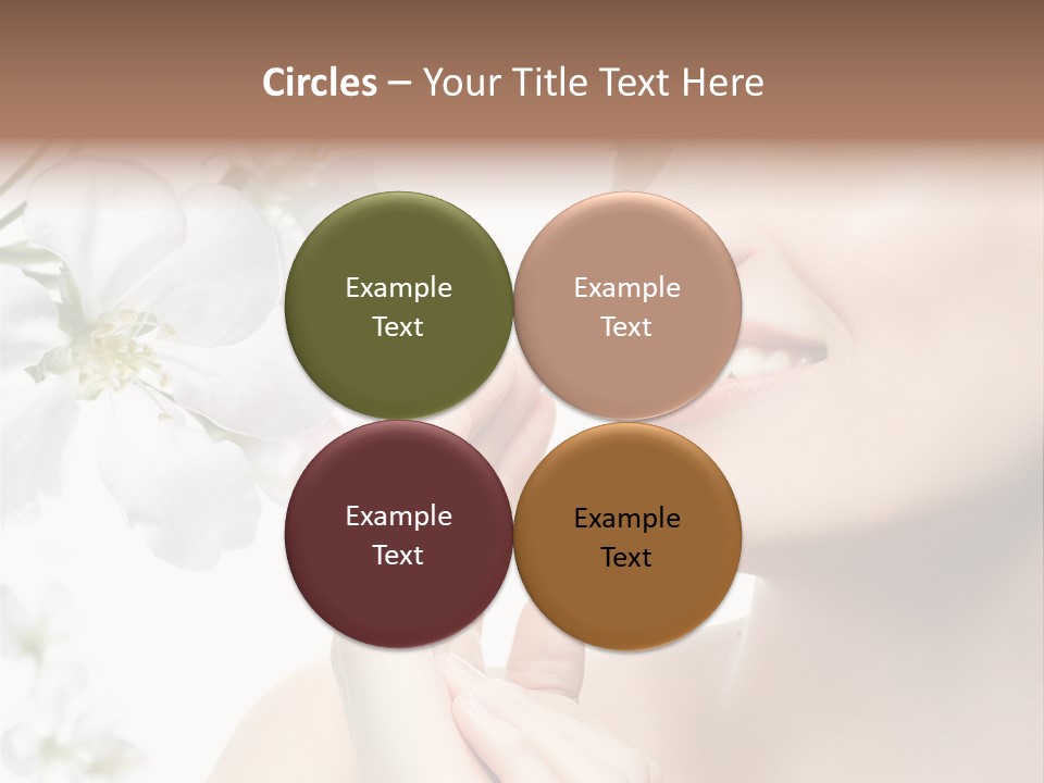 A Beautiful Woman With Flowers In The Background PowerPoint Template