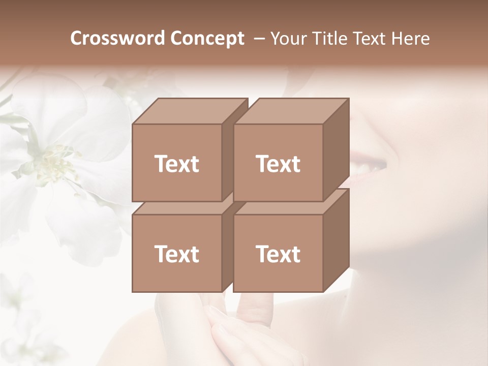 A Beautiful Woman With Flowers In The Background PowerPoint Template