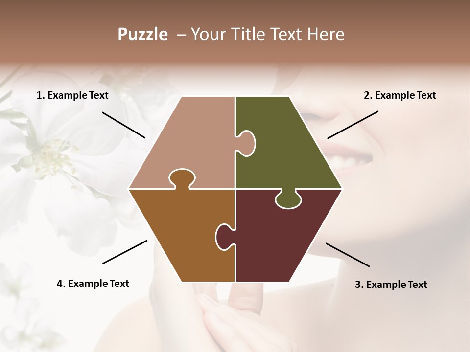 A Beautiful Woman With Flowers In The Background PowerPoint Template