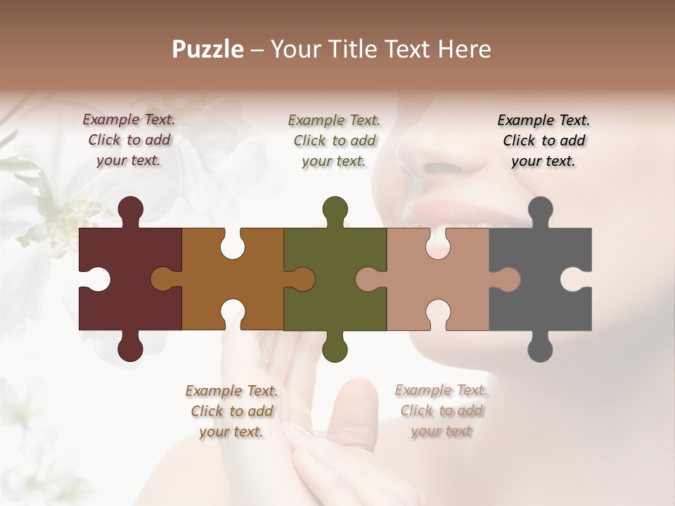 A Beautiful Woman With Flowers In The Background PowerPoint Template