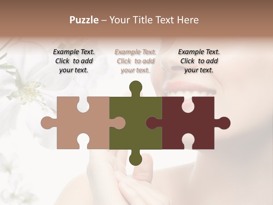 A Beautiful Woman With Flowers In The Background PowerPoint Template