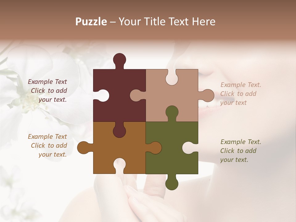 A Beautiful Woman With Flowers In The Background PowerPoint Template