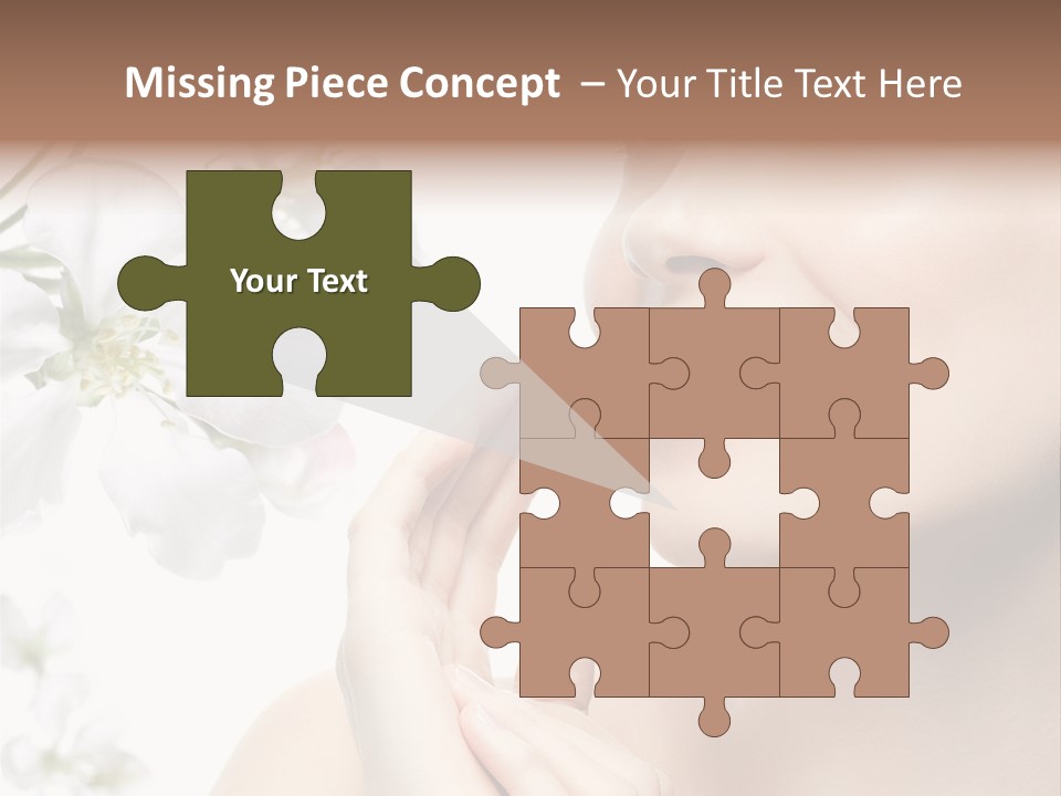 A Beautiful Woman With Flowers In The Background PowerPoint Template