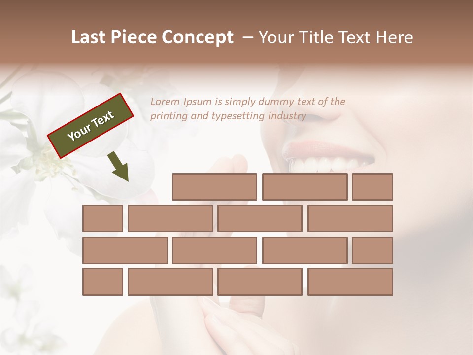 A Beautiful Woman With Flowers In The Background PowerPoint Template