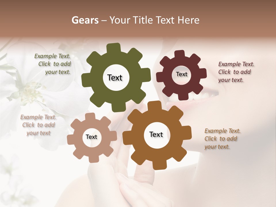 A Beautiful Woman With Flowers In The Background PowerPoint Template