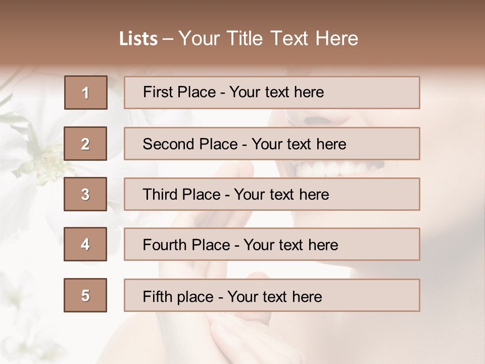 A Beautiful Woman With Flowers In The Background PowerPoint Template