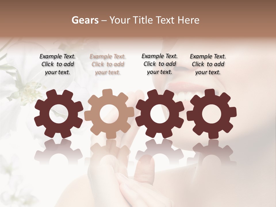 A Beautiful Woman With Flowers In The Background PowerPoint Template