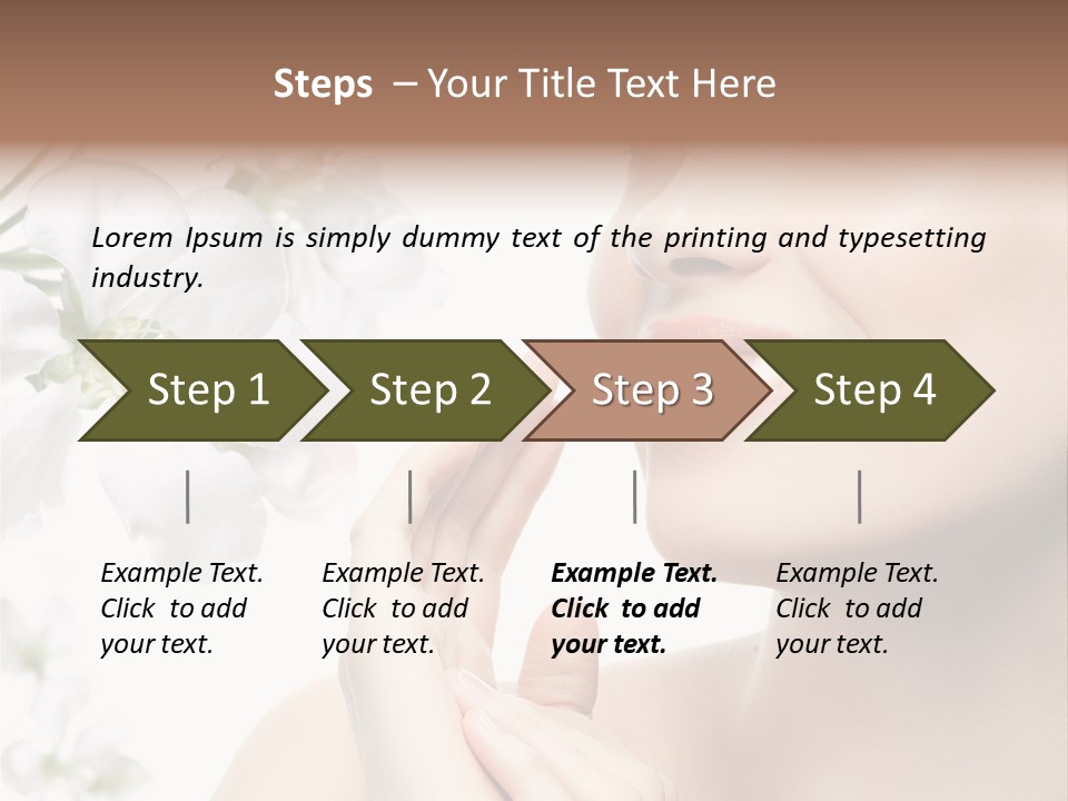 A Beautiful Woman With Flowers In The Background PowerPoint Template